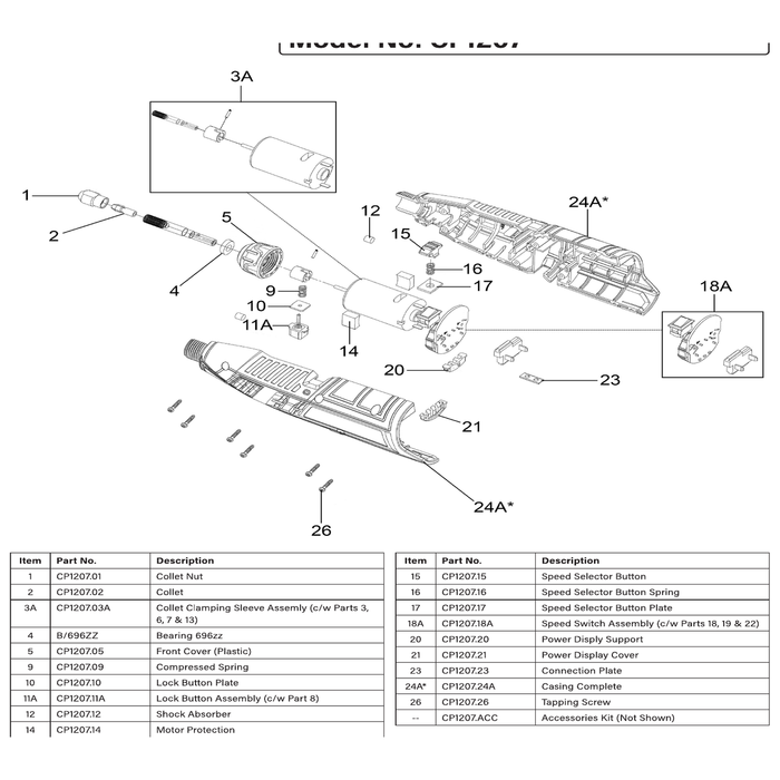 Sealey Gearbox Ass'y (inc Motor)
