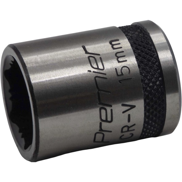 Sealey Socket 3/8"Dr 15mm 'Total Lock-On' (6pt) 'Black Series'