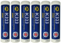6x Morris K323 Blue Grease Cartridge 400g Premium Lithium Calcium High Pressure