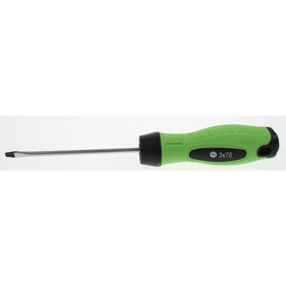 Sealey Screwdriver (slotted) 3x75mml 'hi-vis'