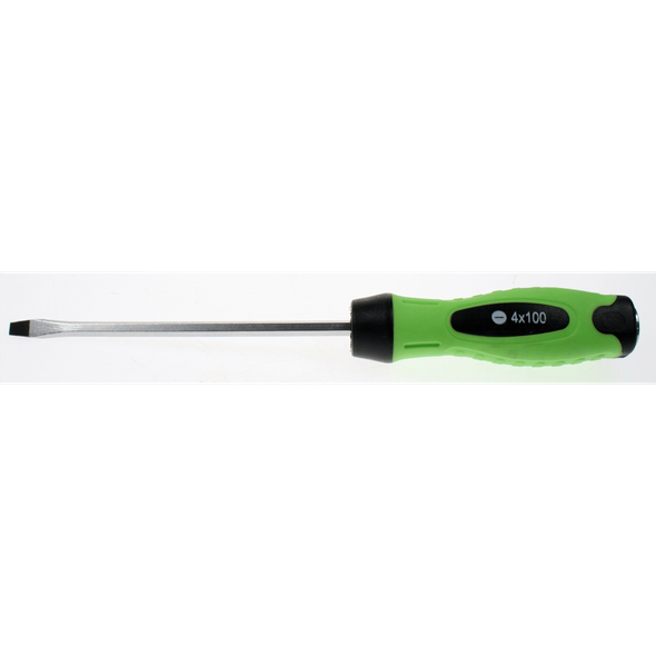 Sealey Screwdriver (slotted) 4x100mm 'hi-vis' hammer-thru
