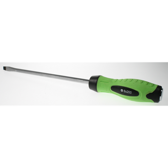 Sealey Screwdriver (slotted) 8x200mm 'hi-vis' hammer-thru