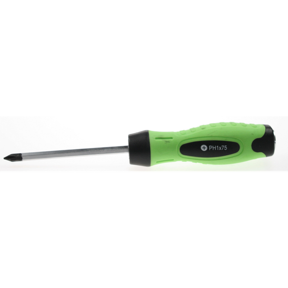 Sealey Screwdriver (phillips) 1x75mm 'hi-vis' hammer-thru