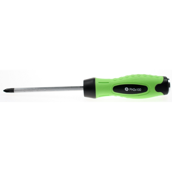 Sealey Screwdriver (phillips) 2x100mm 'hi-vis' hammer-thr