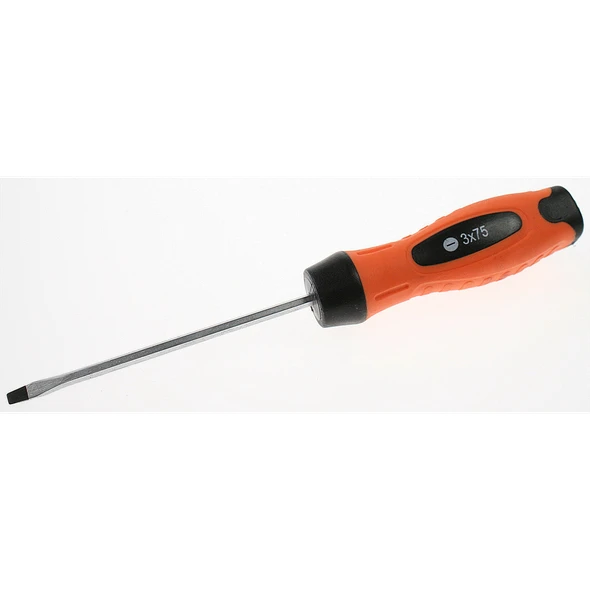 Sealey Screwdriver (slotted) 3x75mml 'hi-vis orange'