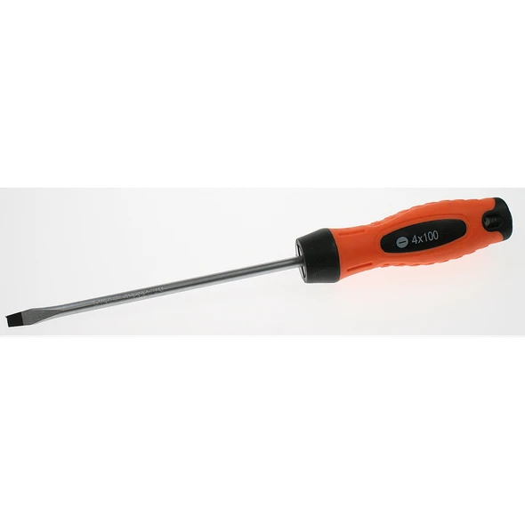 Sealey Screwdriver (slotted) 4x100mml 'hi-vis orange'