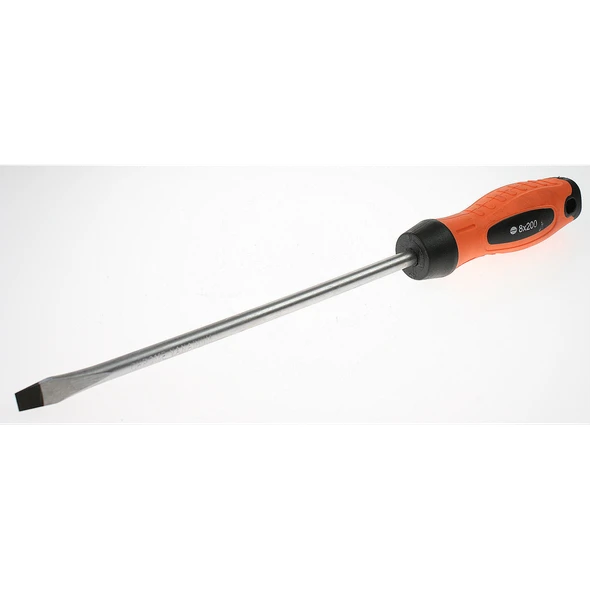 Sealey Screwdriver (slotted) 8x200mml 'hi-vis orange'