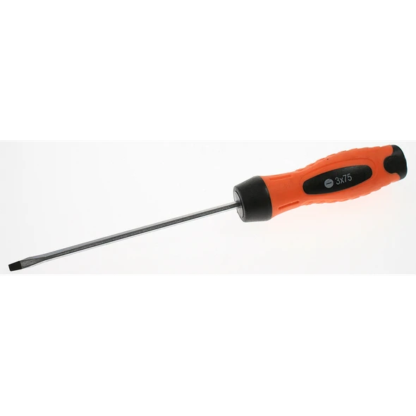 Sealey S'driver (slotted) 3x75mm 'hammer-thru' orange
