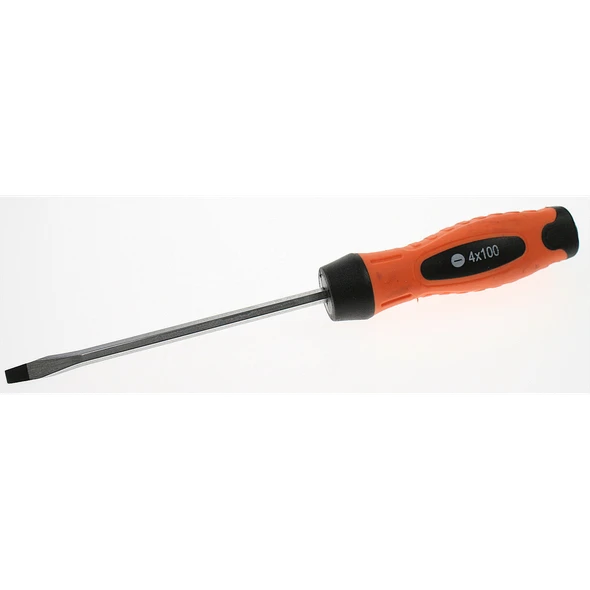 Sealey S'driver (slotted) 4x100mm 'hammer-thru' orange