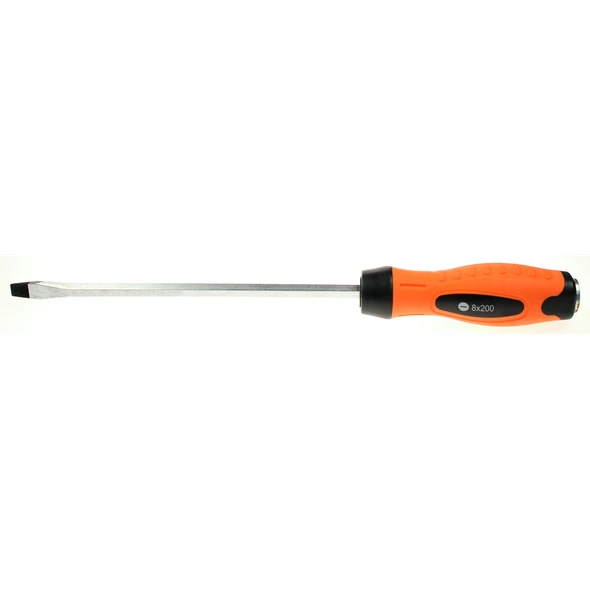 Sealey S'driver (slotted) 8x200mm 'hammer-thru' orange