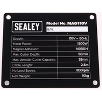 Sealey Nameplate (for MAG110V only)