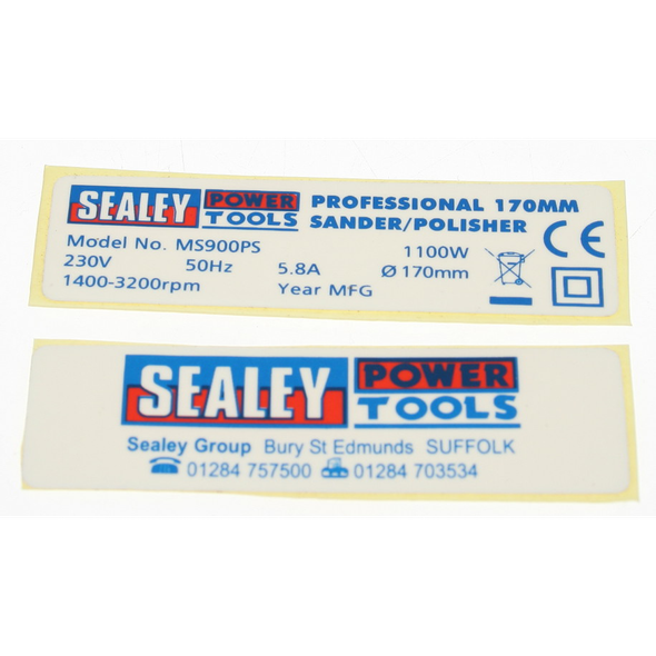 Sealey Type plate