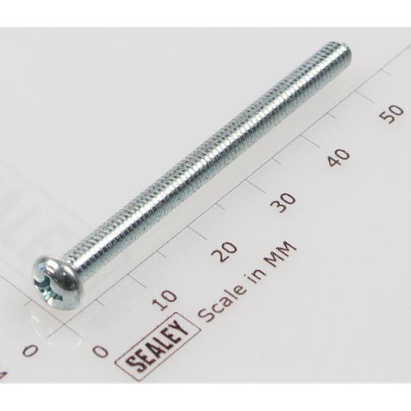 Sealey Machine screw pan head phillips m4x50mm (single)