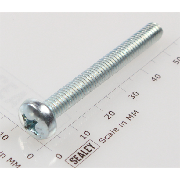 Sealey Machine screw pan head phillips m6x50mm (single)