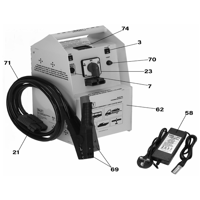 Sealey Power control switch 12/24v