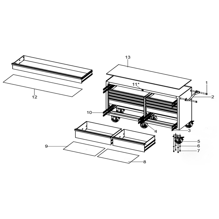 Sealey Drawer Liner (1345 x 385)