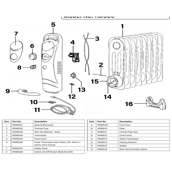 Sealey Heating element