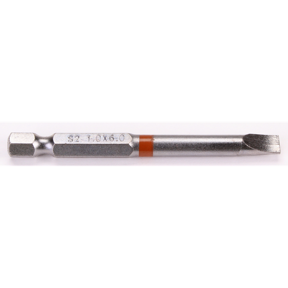 Sealey 1/4"Dr Slotted Bit 6mm 75mmL (Orange)