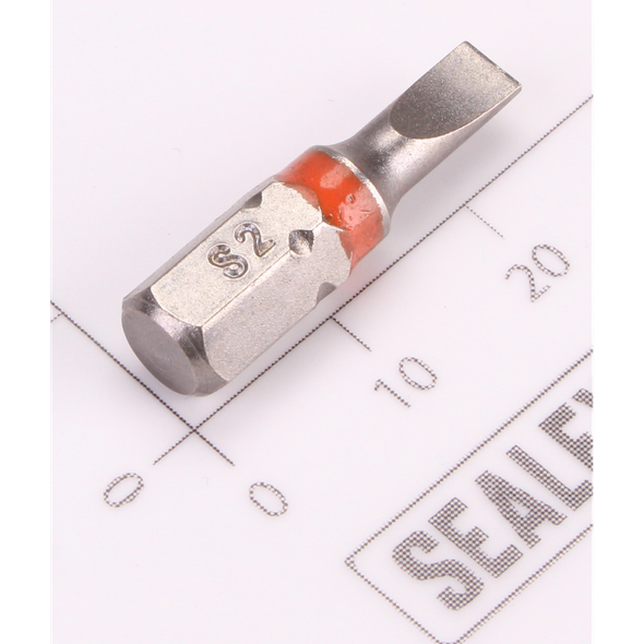 Sealey 1/4"Dr Slotted Bit 4mm 25mmL (Orange)