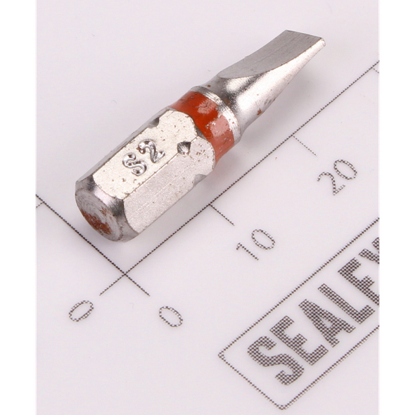 Sealey 1/4"Dr Slotted Bit 5mm 25mmL (Orange)