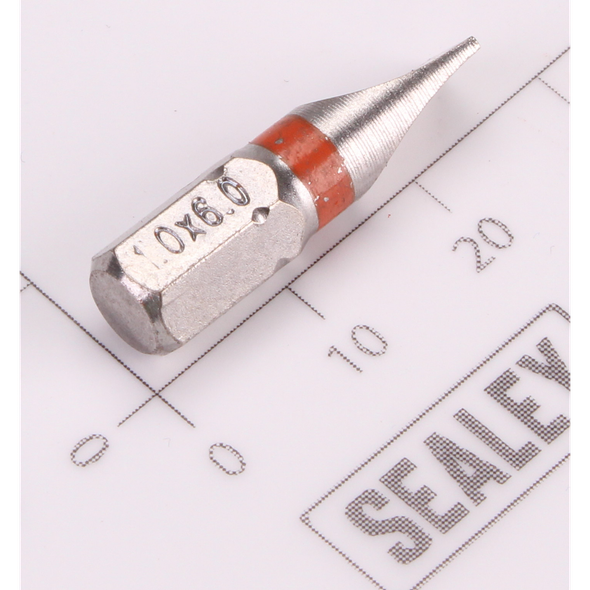 Sealey 1/4"Dr Slotted Bit 6mm 25mmL (Orange)