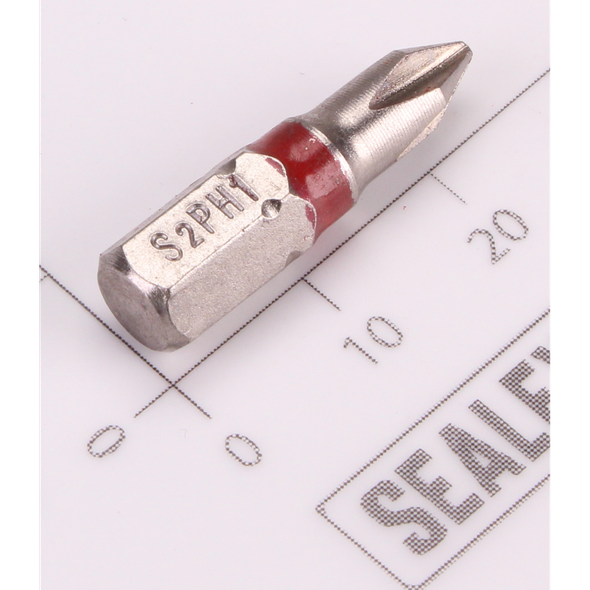 Sealey 1/4"Dr Phillips Bit PH1 25mmL (Red)