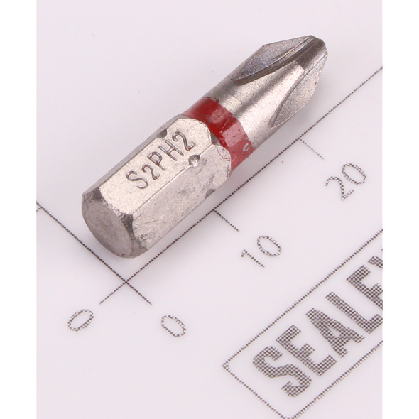 Sealey 1/4"Dr Phillips Bit PH2 25mmL (Red)