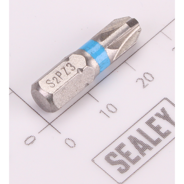 Sealey 1/4"Dr Pozi Bit PZ3 25mmL (Blue)