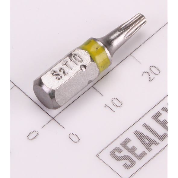 Sealey 1/4"Dr Trx-Star Bit T10 25mmL (Yellow)