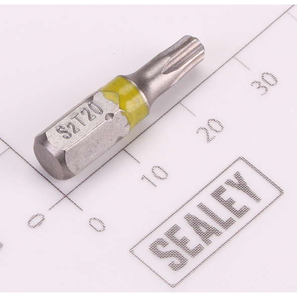 Sealey 1/4"Dr Trx-Star Bit T20 25mmL (Yellow)