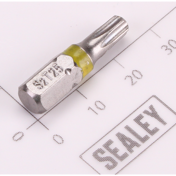 Sealey 1/4"Dr Trx-Star Bit T25 25mmL (Yellow)