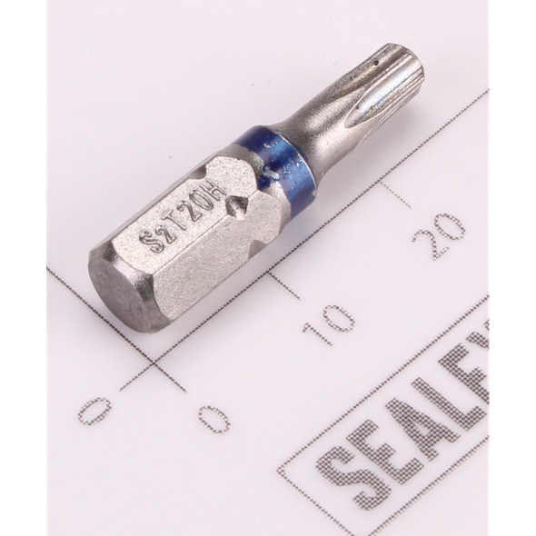 Sealey 1/4"Dr Trx-Star Security Bit T20H 25mmL (Dark Blue)