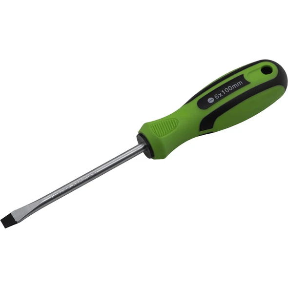 Sealey Slotted Screwdriver SL6 x 100mml (Green/Black)