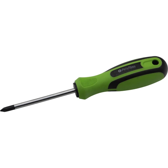 Sealey Phillips Screwdriver PH1 x 75mml (Green/Black)