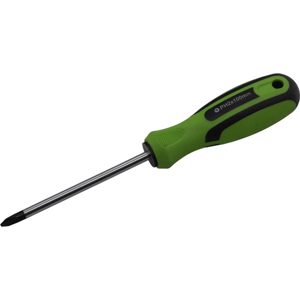 Sealey Phillips Screwdriver PH2 x 100mml (Green/Black)