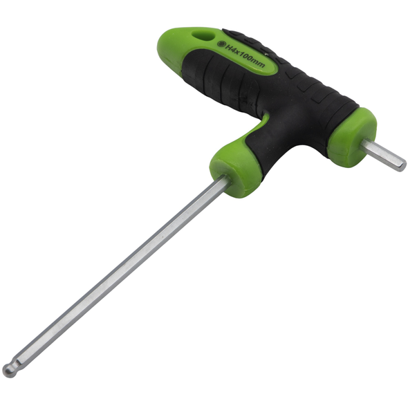 Sealey T-Handle Hex Key (H4x100mm) Ball End 'Green'