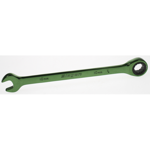 Sealey Coloured ratchet spanner 10mm 'dark green'(ful pol