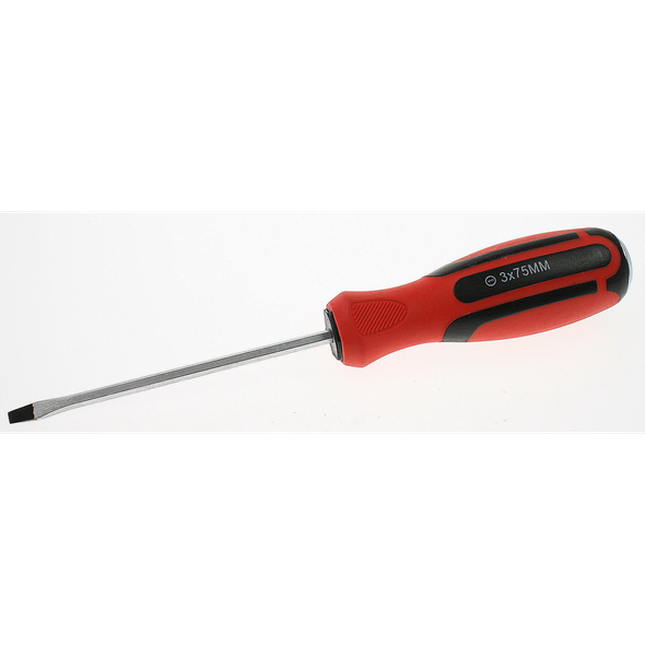 Sealey Screwdriver (slotted) 3x75mml 'hammer-thru'