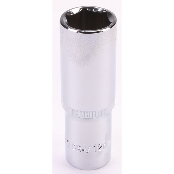 Sealey 1/4"Dr Deep Socket 12mm (Mirror Finish)