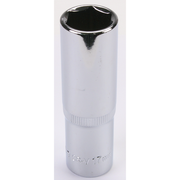 Sealey 1/2"Dr Deep Socket 17mm (Mirror Finish)