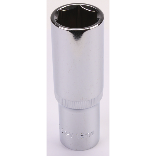 Sealey 1/2"Dr Deep Socket 18mm (Mirror Finish)