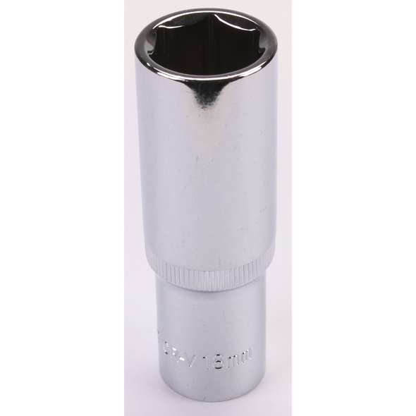Sealey 1/2"Dr Deep Socket 18mm (Mirror Finish)