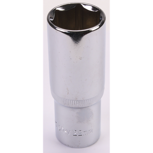 Sealey 1/2"Dr Deep Socket 22mm (Mirror Finish)