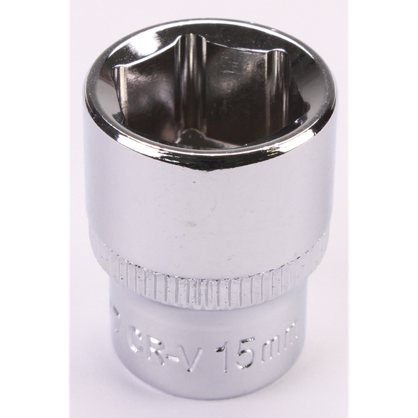 Sealey 3/8"Dr Socket 15mm (Mirror Finish)