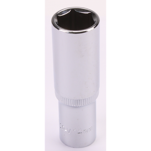 Sealey 3/8"Dr Deep Socket 14mm (Mirror Finish)
