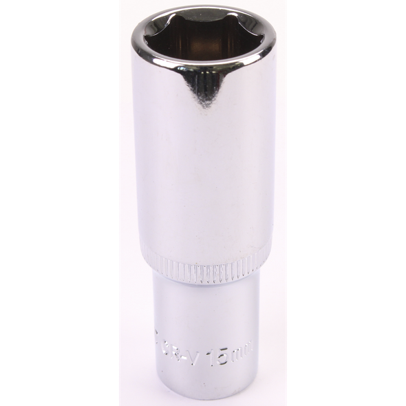 Sealey 3/8"Dr Deep Socket 15mm (Mirror Finish)