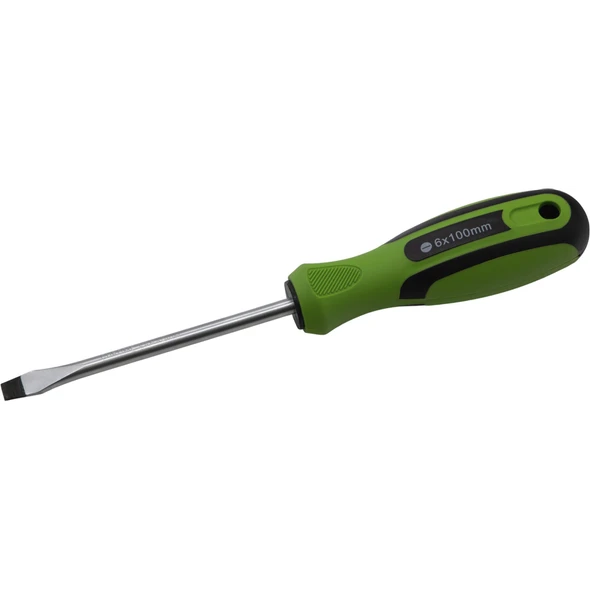 Sealey Slotted Screwdriver SL6 x 100mmL 'Green'