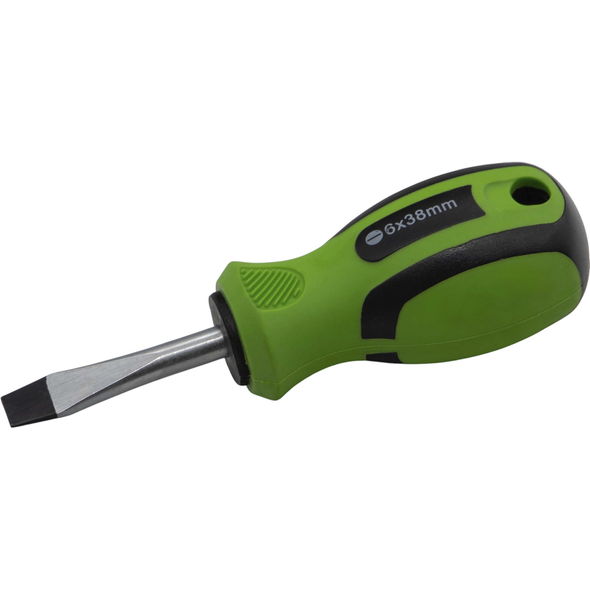 Sealey Slotted Screwdriver SL6 x 38mml 'Green'