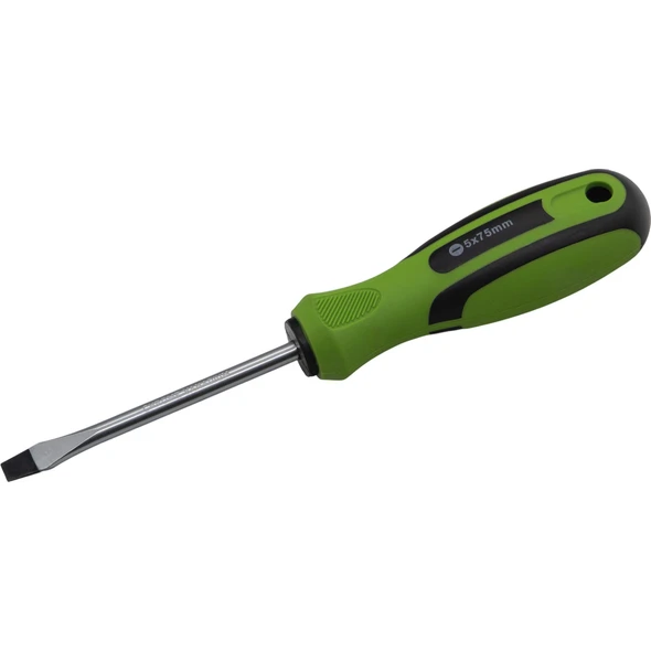 Sealey Slotted Screwdriver SL5 x 75mml 'Green'