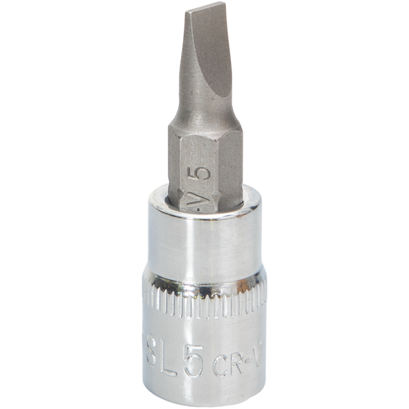Sealey 1/4"Dr Slotted Socket Bit 5mm